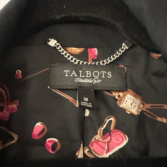Talbots Jacket Womens size 18. Lined, Jackie Fit, Black - Picture 2 of 6